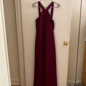 Lulu’s Air of Romance Burgundy Maxi Dress